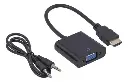 Convertidor Hdmi A Vga Negro