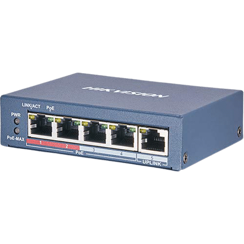 Switch 4 Puerto Poe Hikvision Ds-3E0105P-E/M