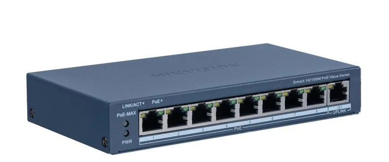 Switch 8 Puertos Poe Hikvision Ds-3E1309P-Ei/M 10/100
