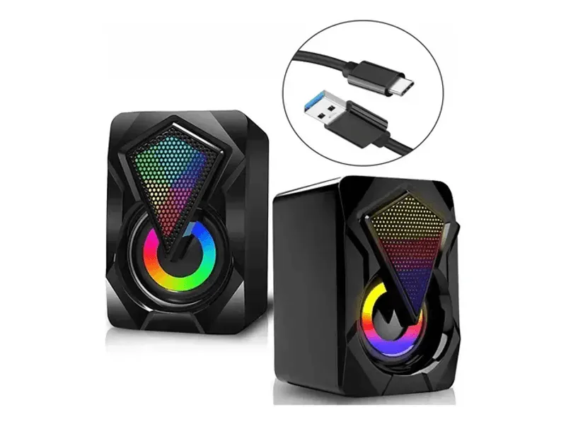 Parlantes Usb Rgb Para Pc X2
