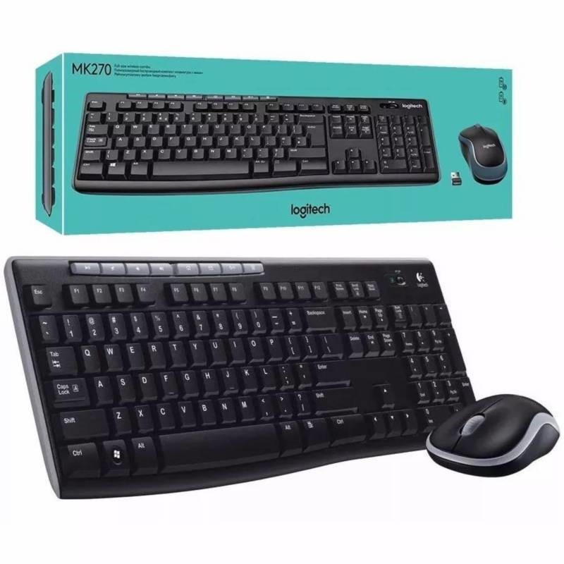 Combo Teclado Mouse Logitech Mk270 Inal_¡mbrico Negro