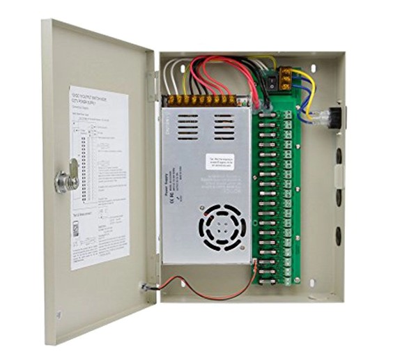 Fuente Centralizada 12V 20 Am 18 Salidas Caja Azul