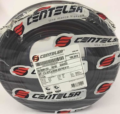 [00-22141.] CABLE DUPLEX #14 300V NEGRO CENT