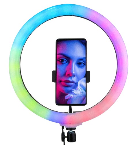 [30555] Aro De Luz 33 Cms Rgb+Tripode 2.1 Mtrs Mj