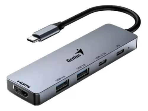 [4710268261186] Hub Genius 5 Puertos 2 Usb 3.0-Hdmi-Usb Tipo C-Pd
