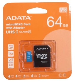 [4713218461933] Memoria Micro SD Adata 64GB Clase 10 Ausdx64guicl10a1-Ra1