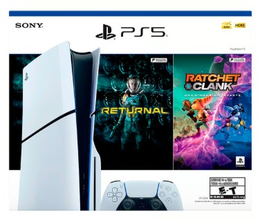 [711719570875] Consola PS5 Slim Version Fisica + Solido 1Tb + 2 Videojuegos