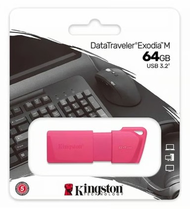 [740617336313] Memoria Usb 64Gb Kingston Rosada Exodia 3.2