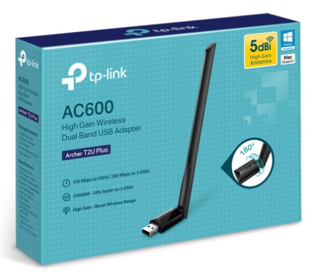 [840030700033] Tp-Link Adaptador Inalambrico Ac600 Archer T2u Plus Band Dual