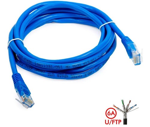 [NPC6A10A-1610] Patch Cord U/Ftp Cat 6A 10Ft Azul